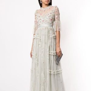 Rare Needle & Thread Mint Shimmer Ditsy Gown